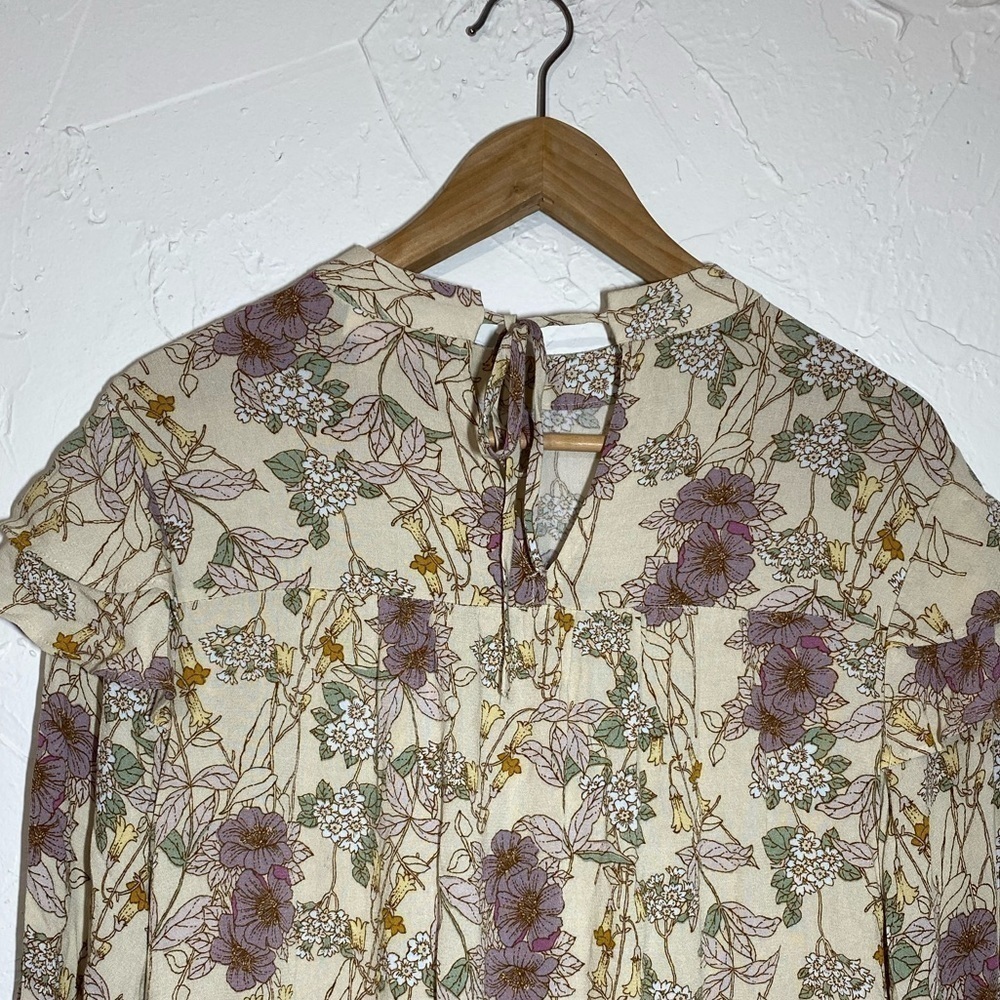 ✅ a.n.a Cottagecore Floral Fall  Dress Tiered with Ruffles Sz Small - Picture 8 of 10